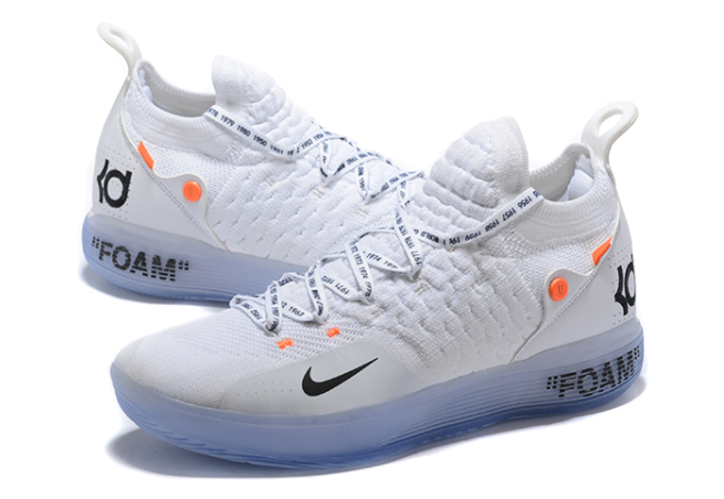 Off-White x Nike KD 11 White Black Orange - Click Image to Close